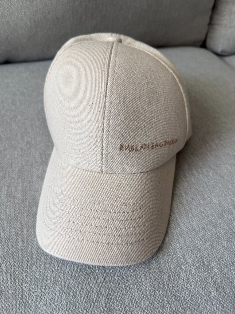 Ruslan Baginskiy Beige Embroidered Cotton Baseball Hat